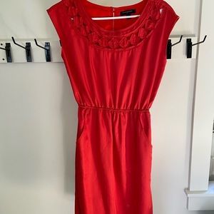 Banana Republic Burnt Red Satin Dress. Size 0